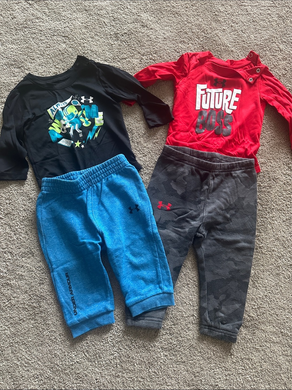 Under Armour Toddler Set - Black, Red, Blue, Gray